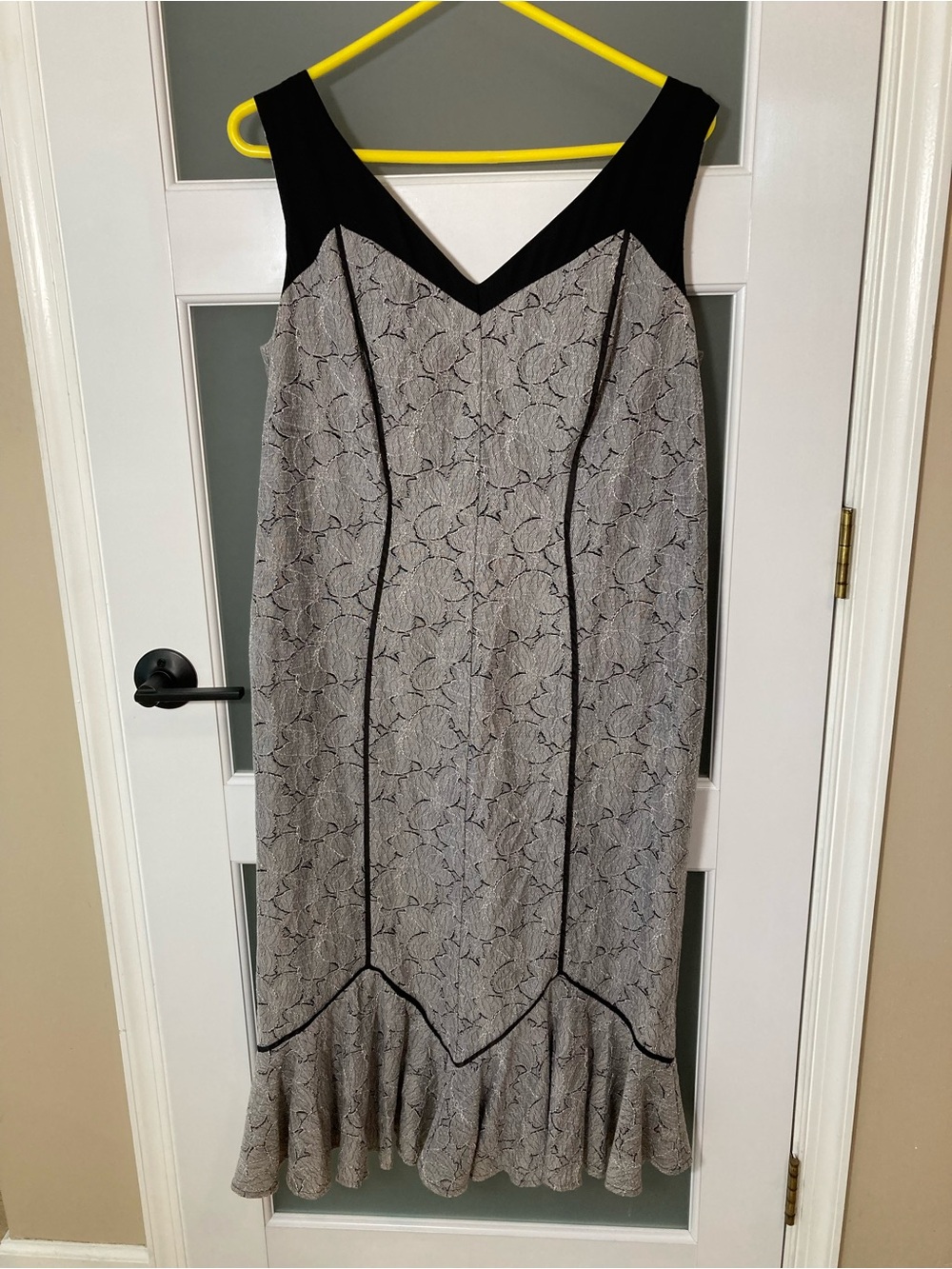 Isabel Toledo Lane Bryant Dress Floral Jacquard V Neck Ruffle Hem Midi - size 14